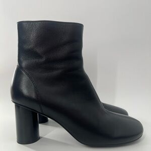 Cos Cylinder Heel Leather Sock Black Boots